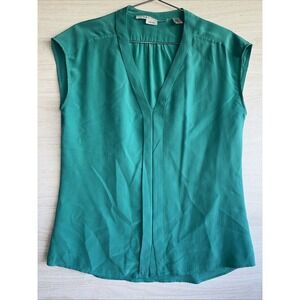Max Studio 100% silk blouse Torquoise Sz Med
